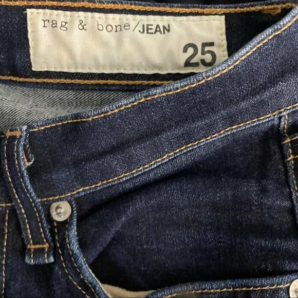 Rag&Bone Mid Rise Skinny Dark Wash Heritage Jeans Size 25 - Picture 11 of 14